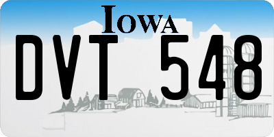 IA license plate DVT548