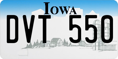 IA license plate DVT550
