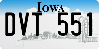 IA license plate DVT551