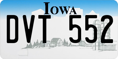 IA license plate DVT552