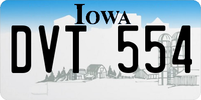 IA license plate DVT554