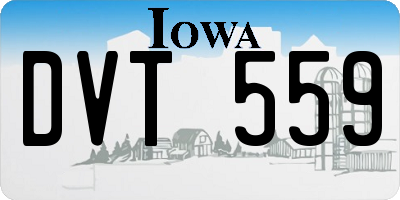 IA license plate DVT559