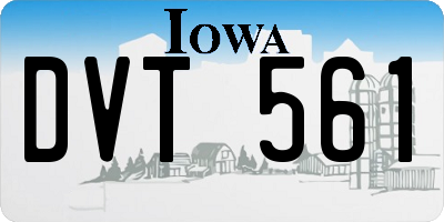 IA license plate DVT561