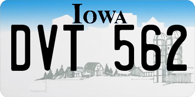 IA license plate DVT562
