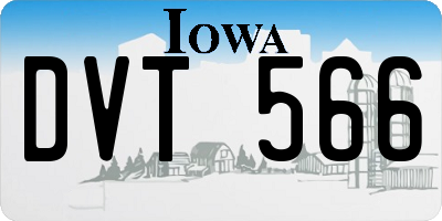 IA license plate DVT566