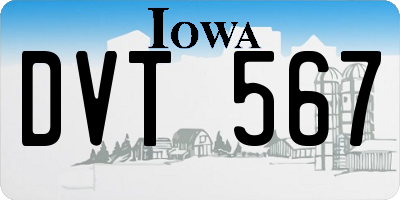 IA license plate DVT567