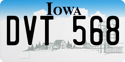 IA license plate DVT568
