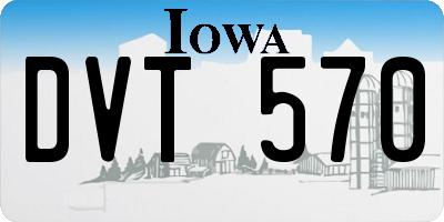 IA license plate DVT570