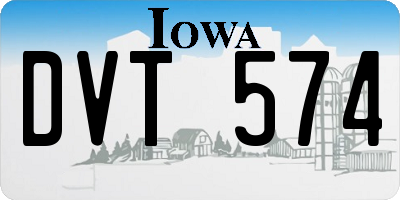 IA license plate DVT574