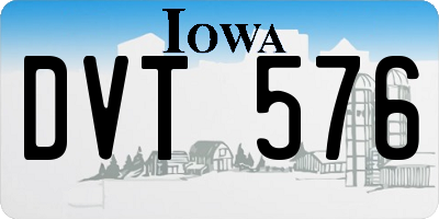 IA license plate DVT576