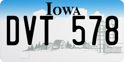 IA license plate DVT578