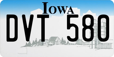 IA license plate DVT580