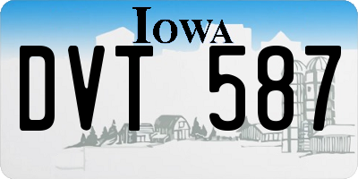 IA license plate DVT587