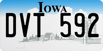 IA license plate DVT592