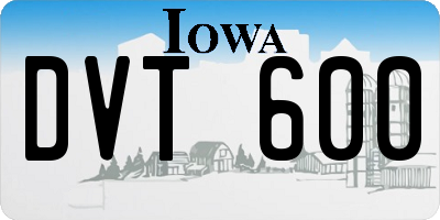 IA license plate DVT600