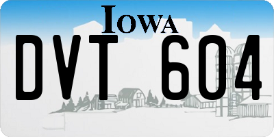 IA license plate DVT604