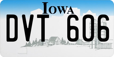 IA license plate DVT606