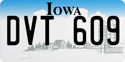 IA license plate DVT609