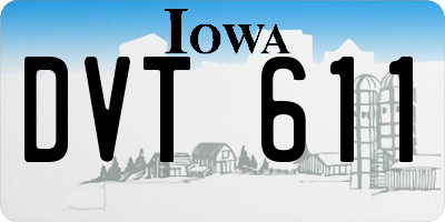 IA license plate DVT611