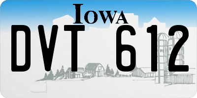 IA license plate DVT612