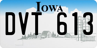 IA license plate DVT613