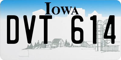 IA license plate DVT614