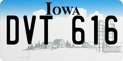 IA license plate DVT616