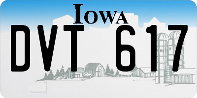 IA license plate DVT617
