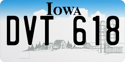 IA license plate DVT618