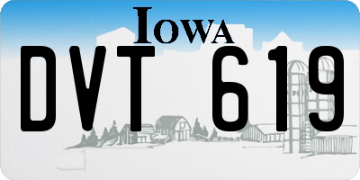 IA license plate DVT619