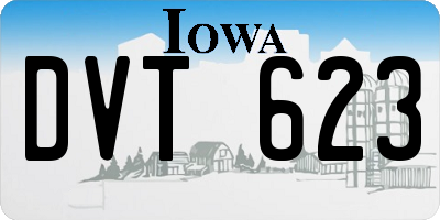 IA license plate DVT623