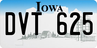 IA license plate DVT625