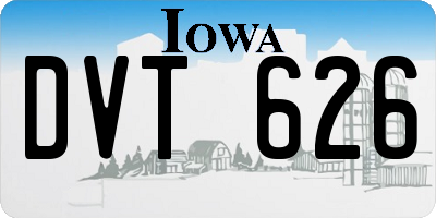 IA license plate DVT626