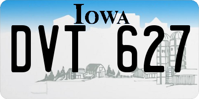 IA license plate DVT627