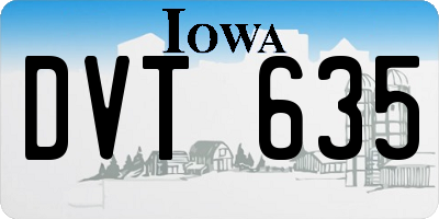 IA license plate DVT635