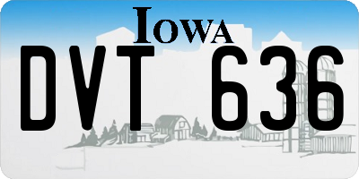 IA license plate DVT636