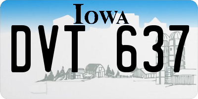 IA license plate DVT637