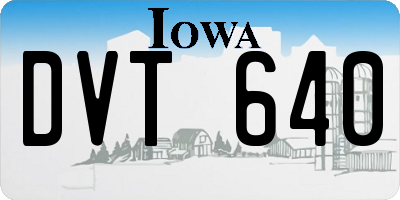 IA license plate DVT640