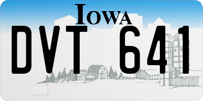 IA license plate DVT641