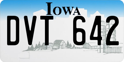 IA license plate DVT642