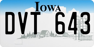 IA license plate DVT643