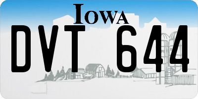 IA license plate DVT644