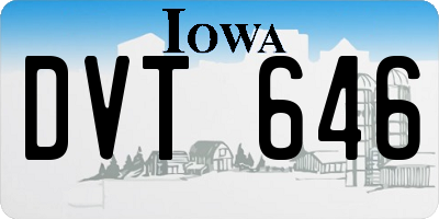 IA license plate DVT646