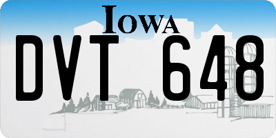 IA license plate DVT648