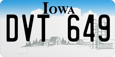 IA license plate DVT649