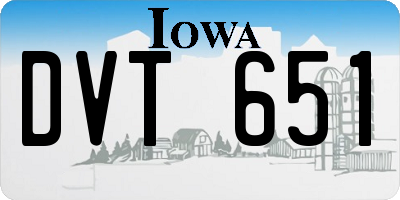 IA license plate DVT651