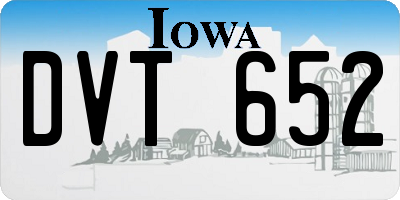 IA license plate DVT652