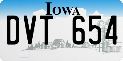 IA license plate DVT654