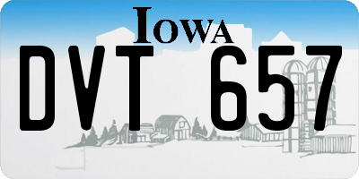 IA license plate DVT657