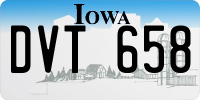 IA license plate DVT658